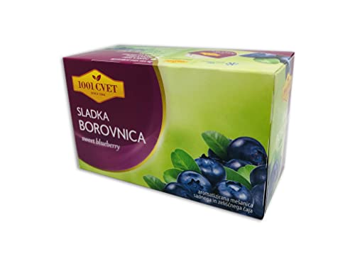 Fruitthee uit de Alpen - Beste kruidenthee met bosbessensmaak 4 verpakkingen van 20 zakjes (80 theezakjes) (zoete bosbessenthee - 80 zakjes)