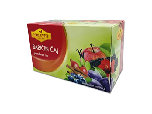 Fruitthee uit de Alpen - Beste kruidenthee met wilde kersensmaak 4 verpakkingen van 20 zakjes (80 theezakjes) (Betoverende kersenthee - 80 zakjes)