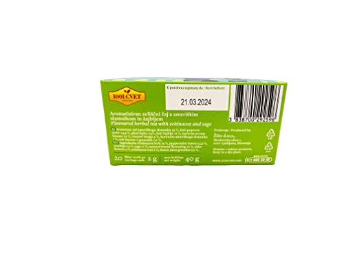 Kruidenthee uit de bergen van de Alpen - Sleepy Tea of Activity Tea - 4 verpakkingen van 20 zakjes (80 theezakjes) (Resistance 80 zakjes)