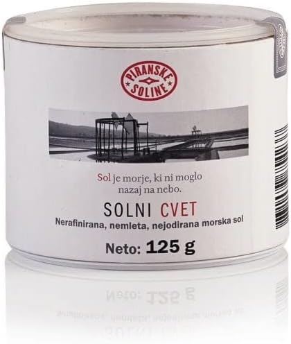 Solni Cvet - Zoutbloem 125 g (Beschermde Oorsprongsbenaming) - puur biologisch en ongeraffineerd zeezout - geschikt voor koken en tafelzout (6 stuks)