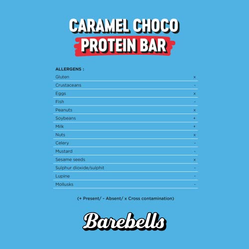 Barebells Protein Bar - Delicious Soft Protein Bars with Chocolate - Low Sugar, 16 g Protein, No Palm Oil - Soft Bar Caramel Choco, 12 x 55