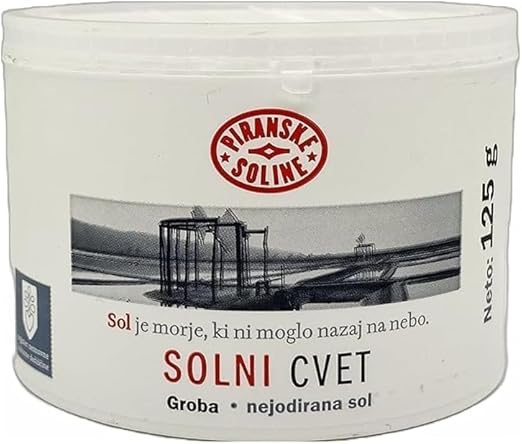 Solni Cvet - Bloemenzout 125g (Beschermde Oorsprongsbenaming) - Puur Biologisch en Ongeraffineerd Zeezout - Uitstekend voor Koken en Tafelzout (Verpakking van 3)
