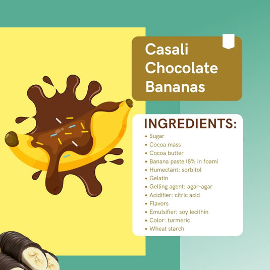 Casali Chocolate Bananas - Irresistible Chocolate Coated Banana Treats - Pack of 48, 600g - 6x
