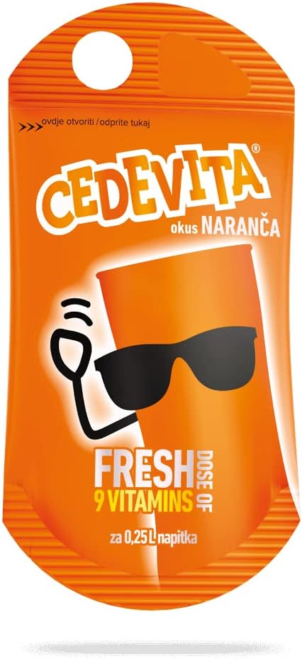 Cedevita Orange Tabletten (25 x 19g) – 9 Vitaminen Maakt 11,5L, Gemakkelijk te Bereiden