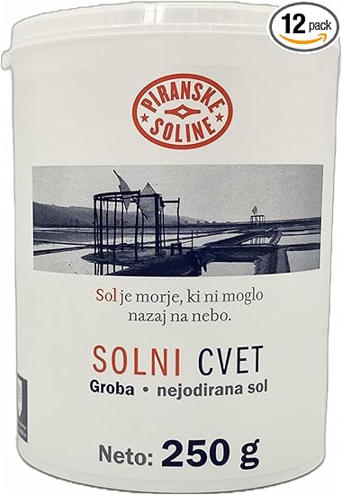 Solni Cvet - Zoutbloem 250 g (Beschermde Oorsprongsbenaming) - Zuiver biologisch en ongeraffineerd zeezout - Goed voor koken en tafelzout (26 oz) (1)