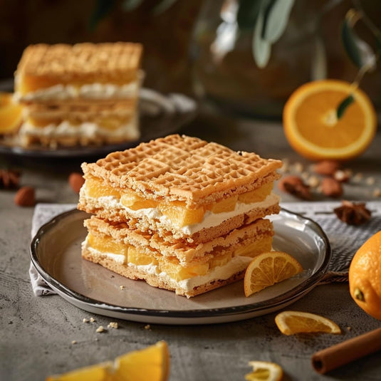4 PCS - 420G Lemon NAPOLITANKE KRAS Premium Waffles - Premium Waffle Biscuits with Delicious Milk, Chocolate Cream, Hazelnut, Lemon and Orange Fillings - Various Sizes (420 g Chocolate & Cream, 4 Pieces)