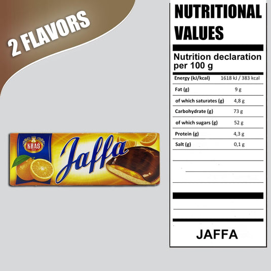 24 PCS - 125G Jaffa Duo Orange Jelly & Chocolate Covered Biscuits 250g Twin Pack - Rich Cocoa, Real Orange Juice, 52% Cocoa Coating Jaffa Cakes (125 G, 24 PCS)