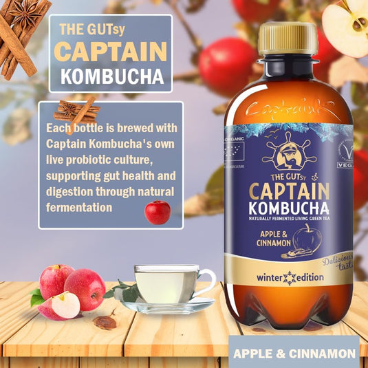 The Gutsy Captain Kombucha Kombucha Tea 12 x 400 ml Ginger Lemon