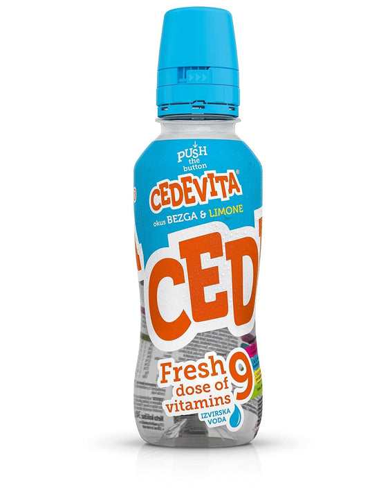 12 Bottles of Cedevita Fresh Vitamin Drink – Elderberry & Lemon Flavor | Refreshing & Enriched with 9 Vitamins