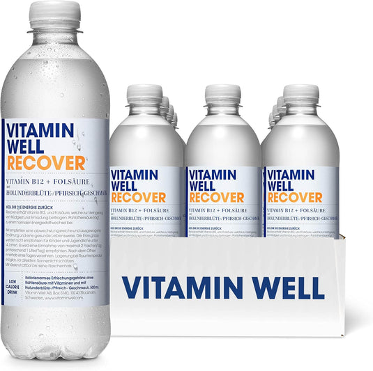Vitamin Well Recover – 12 x 500ml Bottles | Refreshing Drink with Essential Vitamins