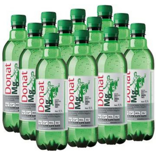 Natuurlijk Magnesiumwater - 500mg Magnesium in 500ml ''Donat Mg'' Bulkverpakking 12x0,5