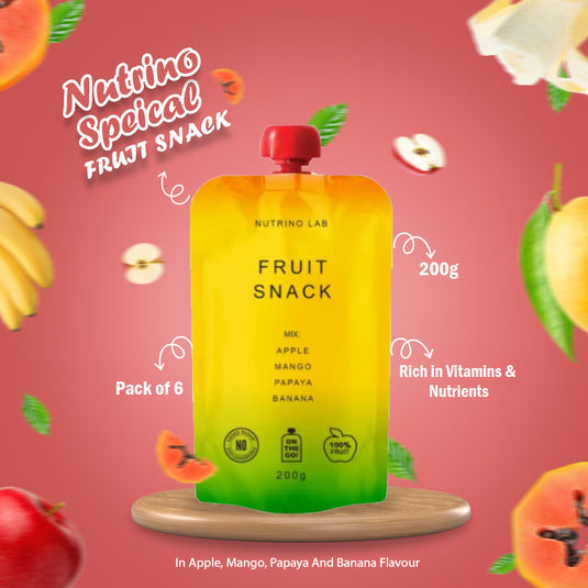 NUTRINO LAB FRUIT SNACK – apple, mango, papaya, banana 6 x 200g
