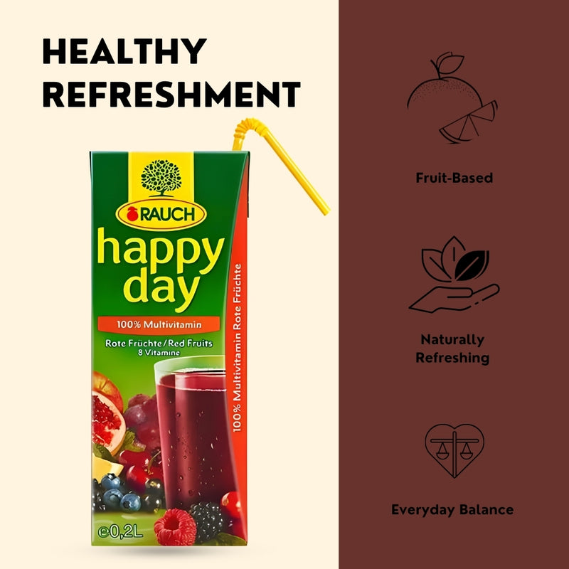 将图像加载到画廊查看器中，RAUCH 快乐时光红色复合维生素果汁 100% – 0.2 升 – 27 瓶装
