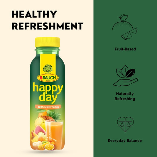RAUCH Happy Day Multivitamin 100% Juice 0.33 L PET (12 Pack)