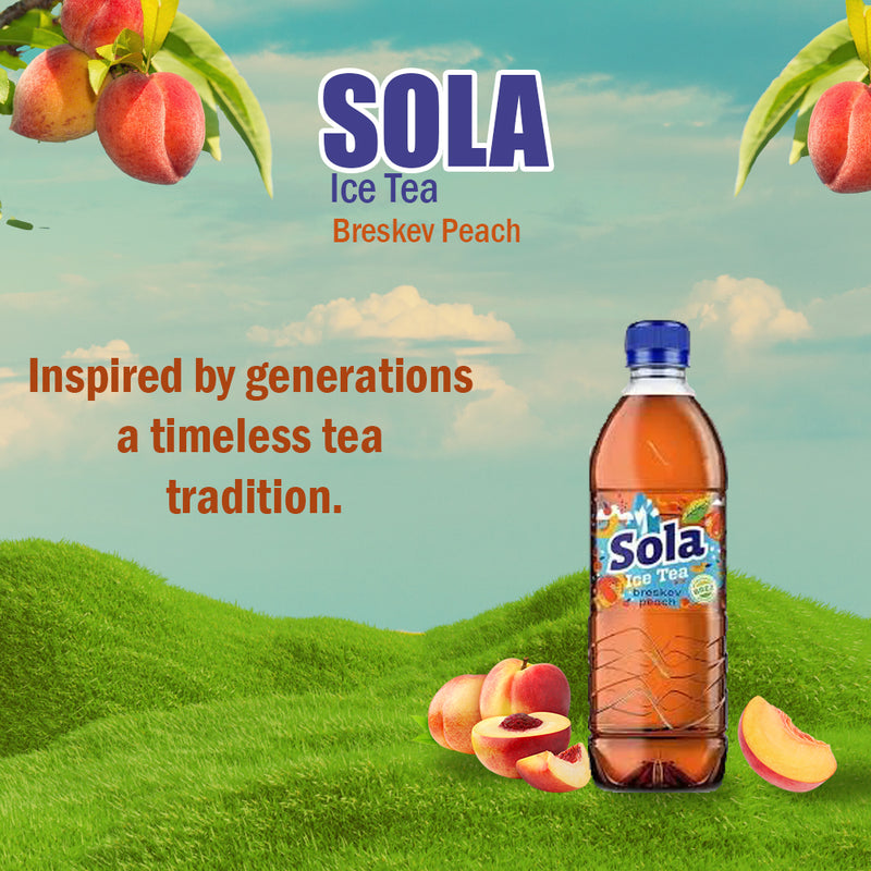 갤러리 뷰어에 이미지 로드, SOLA Peach Ice Tea 0.5L PET - Refreshing Peach Iced Tea (12 Pack)
