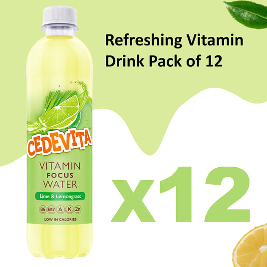 Cedevita Limeta & Lemongrass Drink, Refreshing Vitamin Beverage, 0.5L Bottle – Lime & Lemongrass Flavor, Ready-to-Drink Multivitamin Hydration