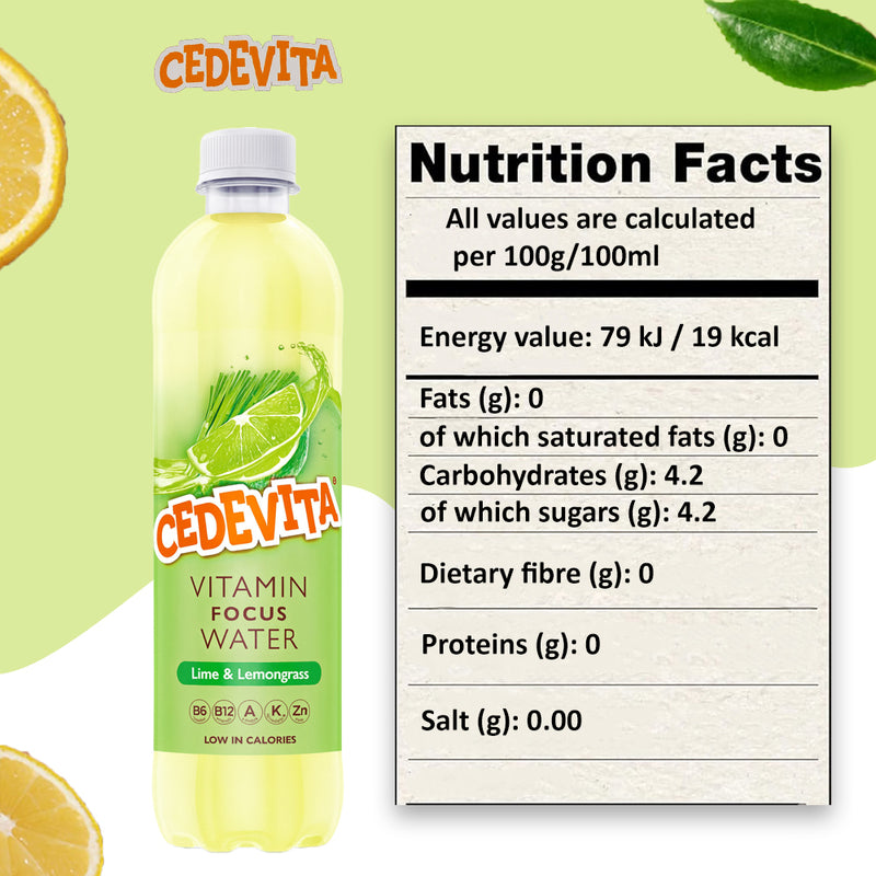 Load image into Gallery viewer, Cedevita Limeta &amp; Lemongrass Drink, Refreshing Vitamin Beverage, 0.5L Bottle – Lime &amp; Lemongrass Flavor, Ready-to-Drink Multivitamin Hydration
