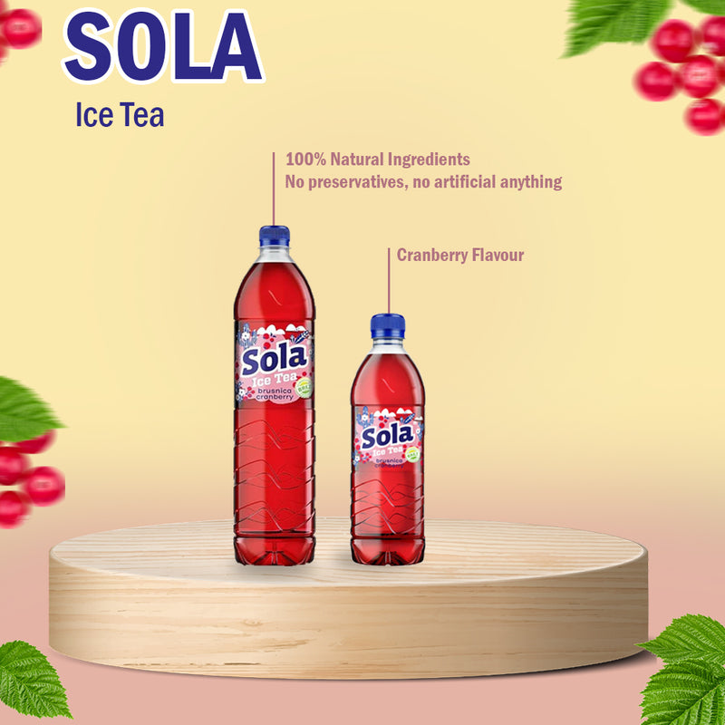 Load image into Gallery viewer, SOLA de echte smaak - Gemaakt met echte ingrediënten en met geperste smaak (cranberry, 1,5 L) 
