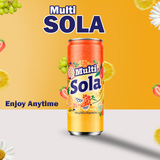 Sola Multivitamine Sap, 0,33 L Prime Drink, 24-pack Vers Multivitamine Sap voor Verfrissing, Vers Multivitamine Sap met Echte Smaak, Sap met Geperste Smaak en Echte Ingrediënten 