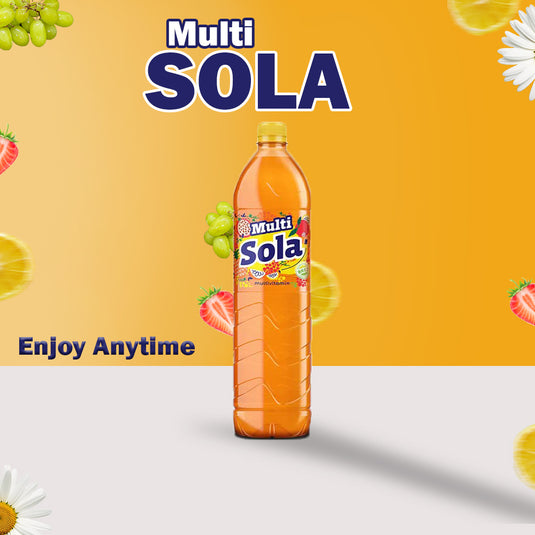 Sola Multivitamine Sap, 1,5 L Prime Drink, Verpakking van 6 Verse Multivitamine Sap voor Verfrissing, Vers Multivitamine Sap met Echte Smaak, Sap met Geperste Smaak en Echte Ingrediënten 