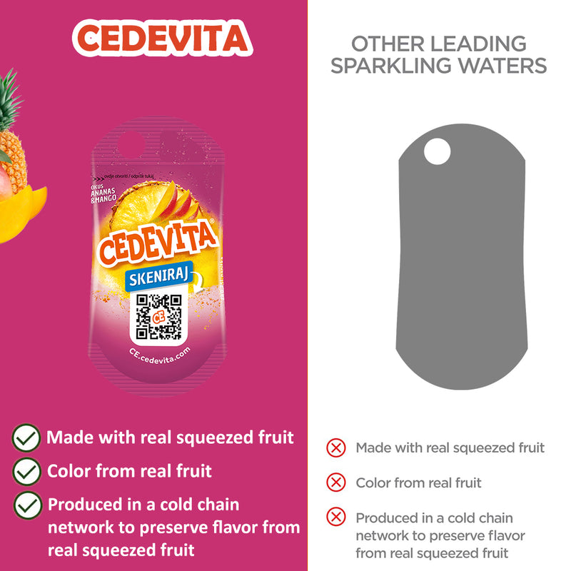 Load image into Gallery viewer, Cedevita Ananas &amp; mango 50 x 19g Sachets – Refreshing Drink Mix with 9 Vitamins
