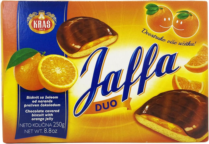 Jaffa Duo Orange Jelly & Chocolate Covered Biscuits 250g Twin Pack - Rich Cocoa, Real Orange Juice, 52% Cocoa Coating Jaffa Cakes, Multiple Sizes 125g, and 250g (250 G, 6 PCS)