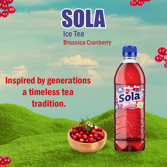 SOLA de echte smaak - Gemaakt met echte ingrediënten en met geperste smaak (perzik, 0,5 L) (cranberry, 0,5 L) 