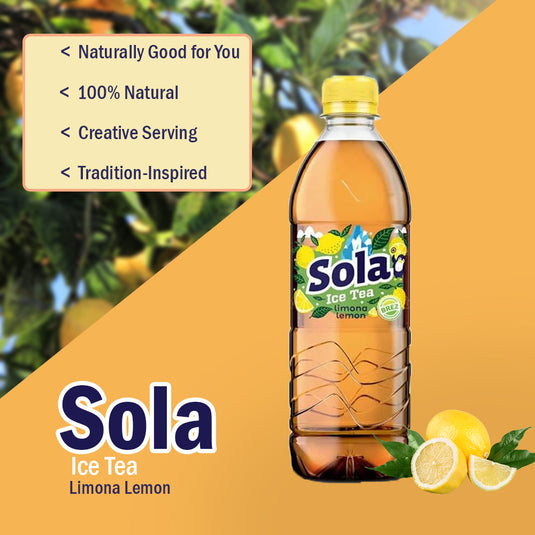 SOLA de echte smaak - Gemaakt met echte ingrediënten en met geperste smaak (Perzik, 0,5 L) (Citroen, 0,5 L) 