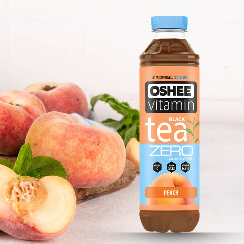 갤러리 뷰어에 이미지 로드, OSHEE Vitamin Tea Black Peach Sugar-Free 555 ml PET Bottle - Pack of 6
