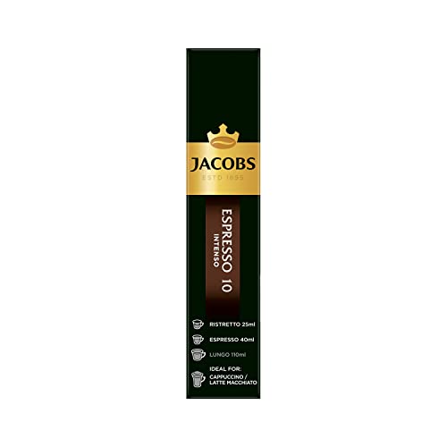 Jacobs Espresso Intenso Coffee Capsules, Intensity 10 of 12, 20 Nespresso®* Compatible Capsules for 20 Drinks