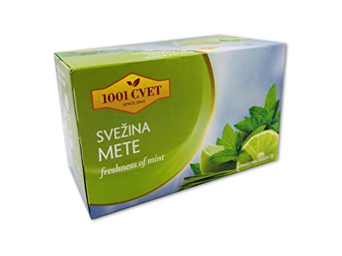 Herbal tea from the mountains of the Alps - The freshness of mint leaves - 4 packs of 20 bags (80 tea bags with mint).