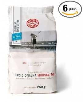 Fine Iodized Traditional Unrefined Sea Salt (750g Bag) - All Organic, Unrefined Sea Salt - Good for Cooking and Table Salt