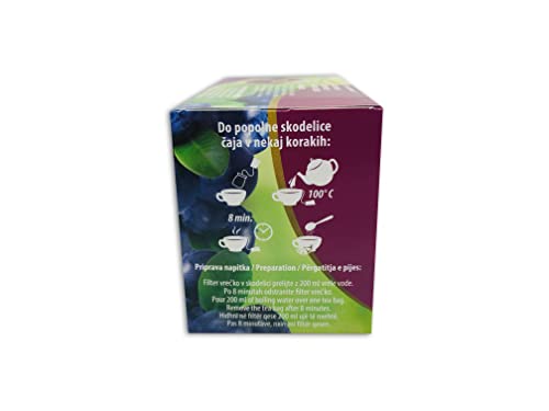 Load image into Gallery viewer, Fruit Tea from the Mountains of the Alps - Best Blueberry Flavoured Herbal Tea 4 Packs of 20 Bags (80 Tea Bags) (Sweet Blueberry Tea - 80 Bags)
