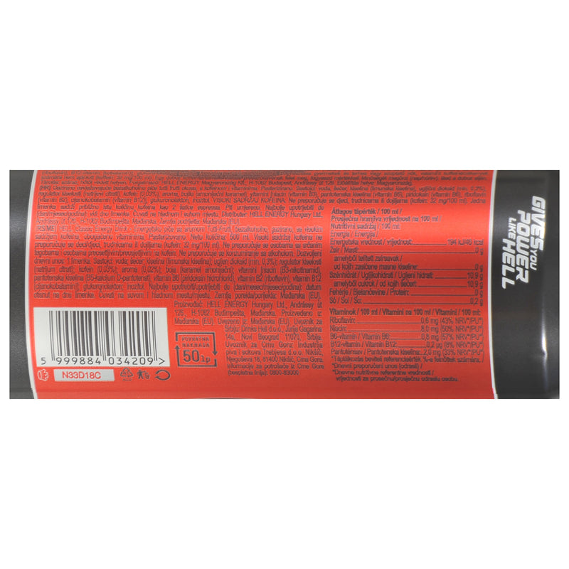 Load image into Gallery viewer, HELL Classic Energy Drink 500 ml Can – Pack of 12
