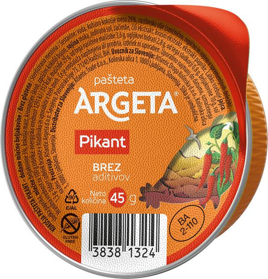 ARGETA Spicy Chicken Pâté 45 g – Smooth & Creamy Chicken Spread – Savory & Hot Flavor – Ready to Eat Snack – Premium Quality