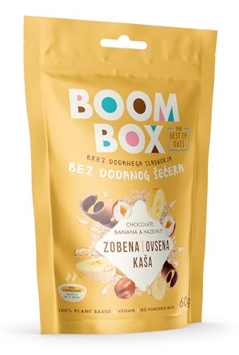 Load image into Gallery viewer, 16 Pack - BOOM BOX Oatmeal – healthy breakfast selection (banana, hazelnut- 60g)
