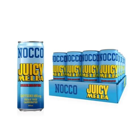 Load image into Gallery viewer, 20 Cans NOCCO BCAA Drink Juicy Melba Summer Edition 2023 Buxtrade 330 ml 105 mg Caffeine
