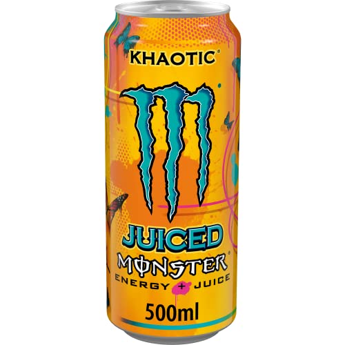 Load image into Gallery viewer, Monster Energy Juiced Khaotic Caffeinated Energy Drink with Tropical Citrus Flavour in Practical Disposable Tins (12 x 500 ml)
