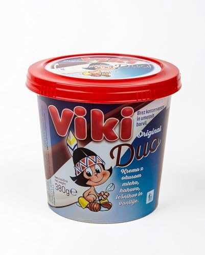 Load image into Gallery viewer, Viki Duo 380 g – Two-Tone Chocolate Snack – Half Dark Chocolate &amp; Half White Vanilla Cream
