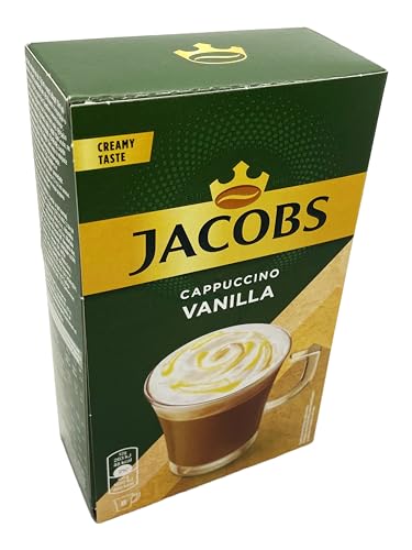 Load image into Gallery viewer, JACOBS Cappuccino 3-in-1 Instant Coffee with Vanilla Milk Flavor Sticks - 12 Gram Single Servings, Fresh Stock, Wholesale, - Pack of 5 Boxes of 8 Sticks Each
