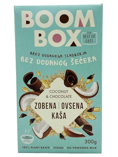 6 Pack BOOM BOX Oatmeal – healthy breakfast selection (coconut/chocolate - 300g)