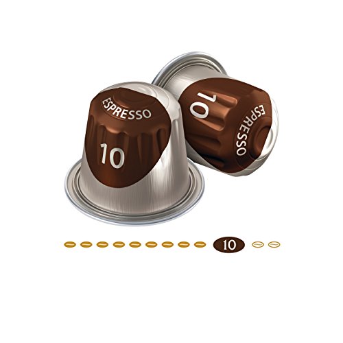 Jacobs Espresso Intenso Coffee Capsules, Intensity 10 out of 12, 10 Nespresso®* Compatible Capsules, Pack of 1 (1 x 52 g)