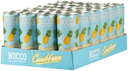 Load image into Gallery viewer, NOCCO BCAA Caribbean 24 x 330 ml Protein Rich Energy Drink without Sugar No Carbs Company Vitamin and Caffeine Boost Carbonated Sports Drinks for Muscle Performance and Regeneration
