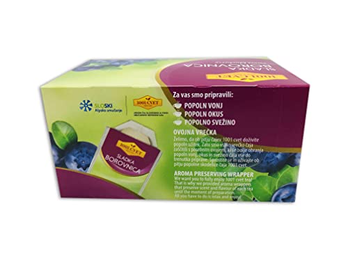 Fruit Tea from the Mountains of the Alps - Best Blueberry Flavoured Herbal Tea 4 Packs of 20 Bags (80 Tea Bags) (Sweet Blueberry Tea - 80 Bags)