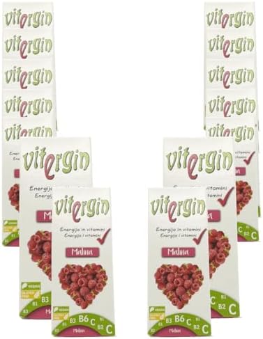 VITERGIN Respberry Vitamin Candy - Spicy Citrus Flavour in 24 Packs (20 Sweets Each Pack). Sweet Sweets for a Daily Energy Boost