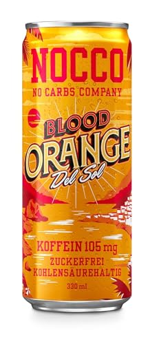 NOCCO BCAA Energy Drink incl. Naranja Sangre Del Sol 11,2 fl oz | 105 mg Cafeína | Frisdrank zonder suiker | Energiedrank incl. | Buxtrade (24 blikjes, bloedsinaasappel) 