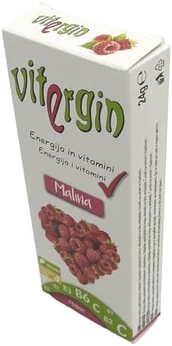 VITERGIN Respberry Vitamin Candy - Spicy Citrus Flavour in 24 Packs (20 Sweets Each Pack). Sweet Sweets for a Daily Energy Boost