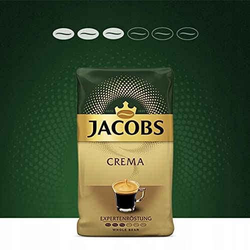 Jacobs Auslese Crema Coffee Beans 1kg – 80% Arabica 20% Robusta – Dark Roast Espresso Blend – Rich Aroma for Espresso, Latte & Cappuccino