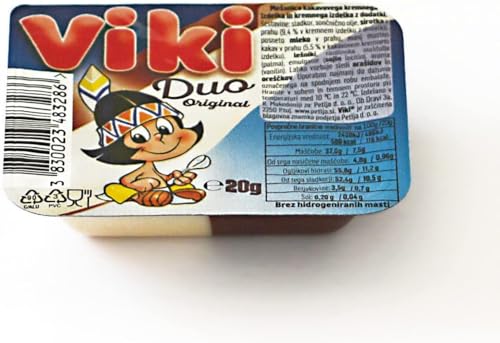 Viki Duo 20 g - 90 pieces Viki Duo is made from natural raw materials - milk, cocoa and hazelnuts (Viki Duo 20 g)