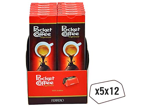 Pocket Coffee 12 x Pack of 5, 62 g (Pack of 12)